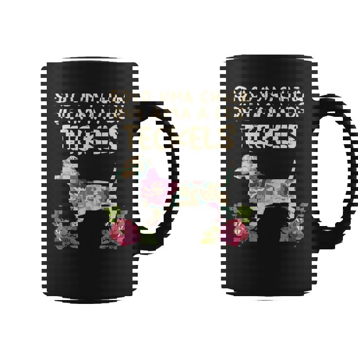 Chica Amor Teckel Perro Floral Lindo Dachshund Regalo Taza de café