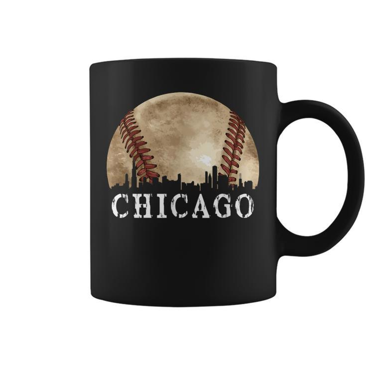 Chicago Skyline City Vintage Baseball Lover Coffee Mug