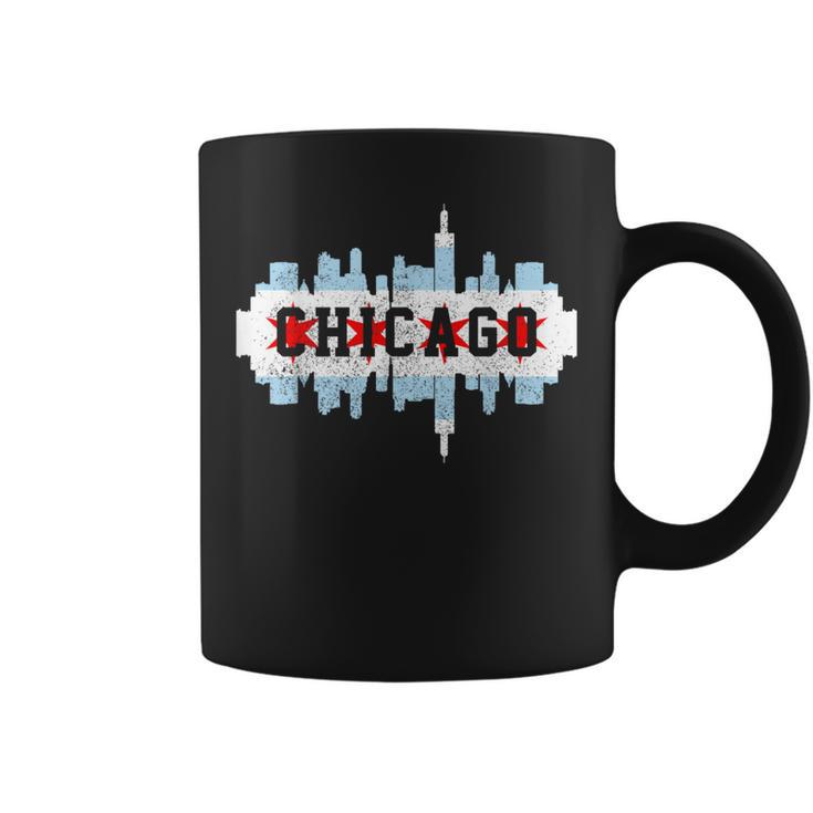 Chicago Skyline Flag City Illinois Souvenir Coffee Mug