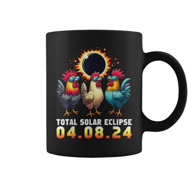 Chicken With Sunglasses Watching Total Solar Eclipse 2024 Coffee Mug