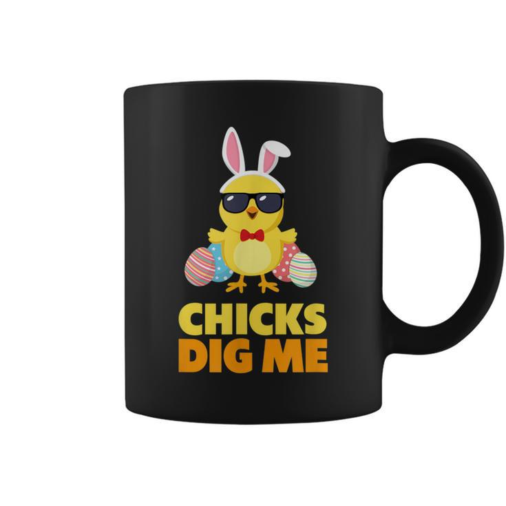 Chicks Dig Me Happy Easter Egg Hunt Bunny Ears Peeps Coffee Mug
