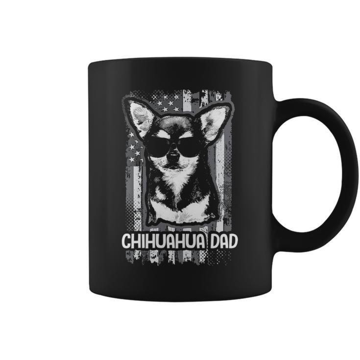 Chihuahua Dad Us Flag Dog Father Puppy Dogs Lover Coffee Mug