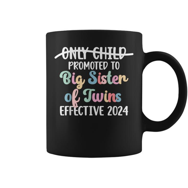 Only Child Promoted To Big Sister Of Twins Effective 2024 Coffee Mug