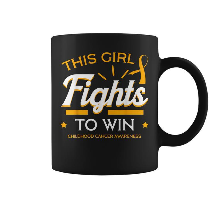 Childhood Cancer Girl Fight Ribbon Medulloblastoma Coffee Mug