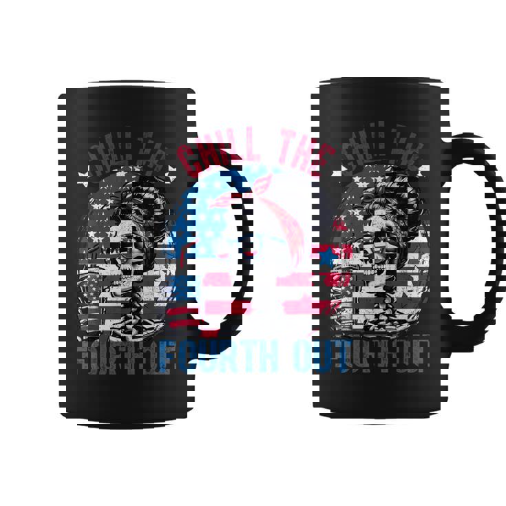 Chill The Fourth Out Skeleton 4Th Of July Patriotic Coffee Mug