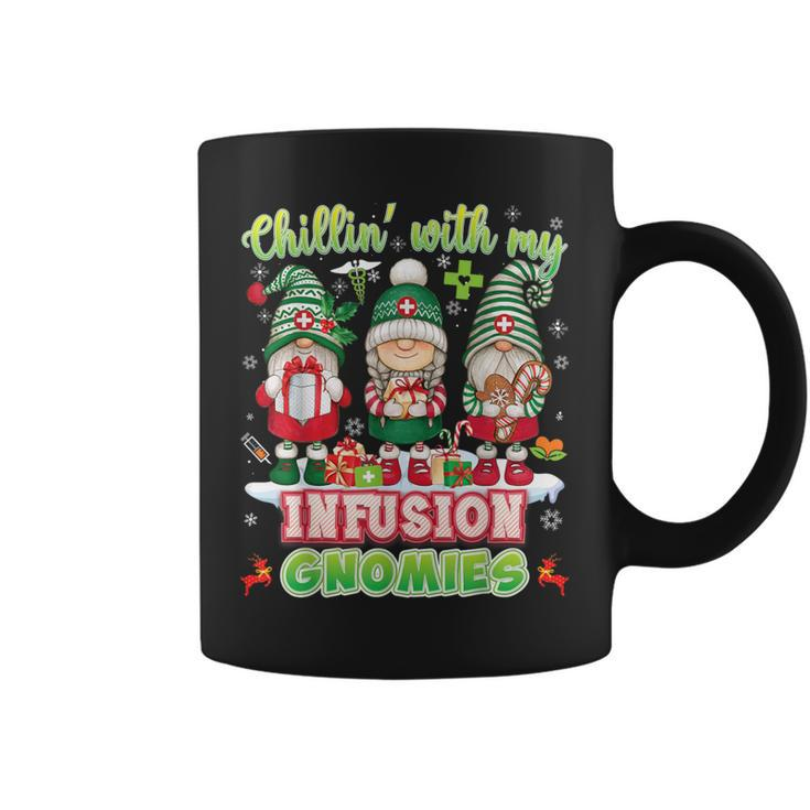 Chillin With My Infusion Gnomies Nurse Christmas Gnomes Xmas Coffee Mug