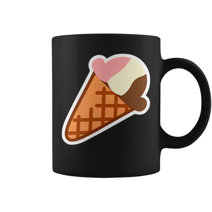 Chocolate Strawberry Vanilla Neapolitan Dessert Ice Cream Coffee Mug