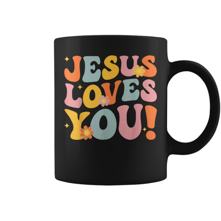 Christian Jesus Loves You Groovy Vintage Cute Kid Boy Girl Coffee Mug