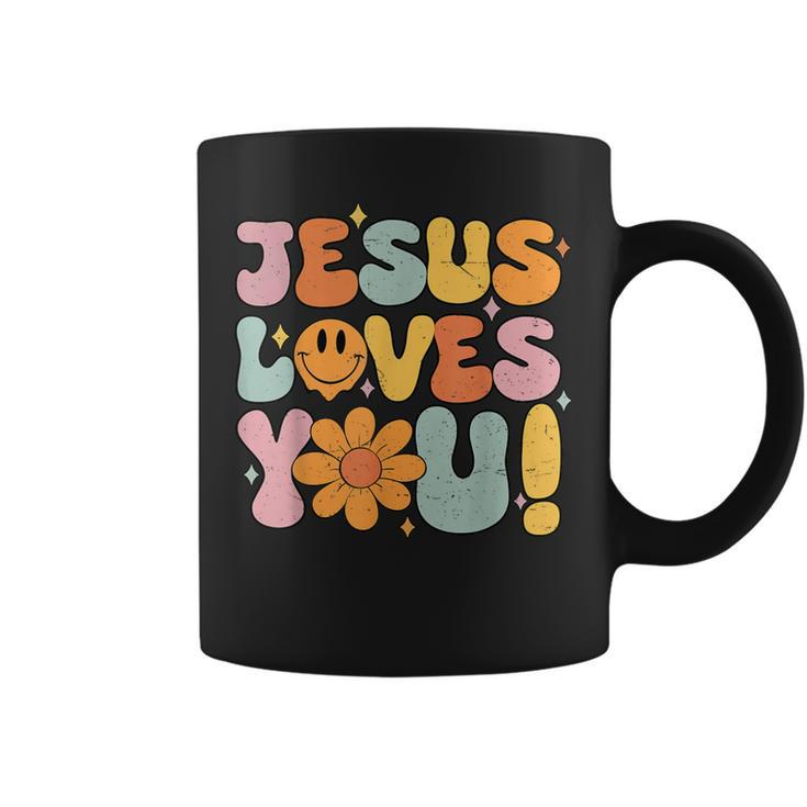 Christian Jesus Loves You Groovy Vintage Cute Kid Girl Women Coffee Mug