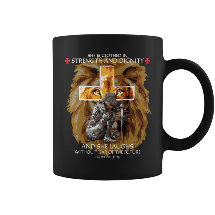 Christian Sayings Verses Lion Judah Cross Proverbs 31 Coffee Mug