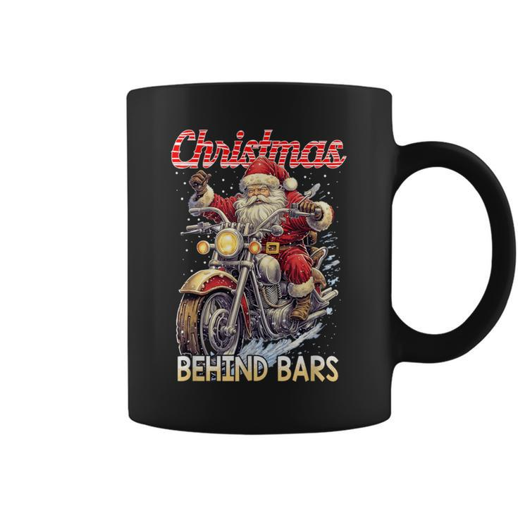 Christmas Behind Bars Santa Motorcycle Coffee Mug