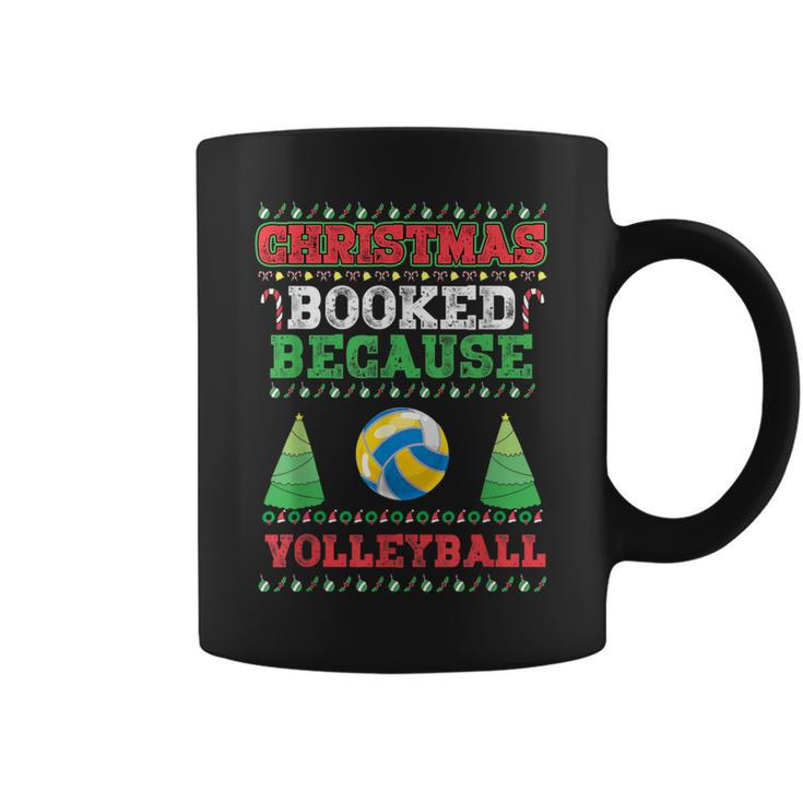 Christmas Booked Because Volleyball Sport Lover Xmas Coffee Mug