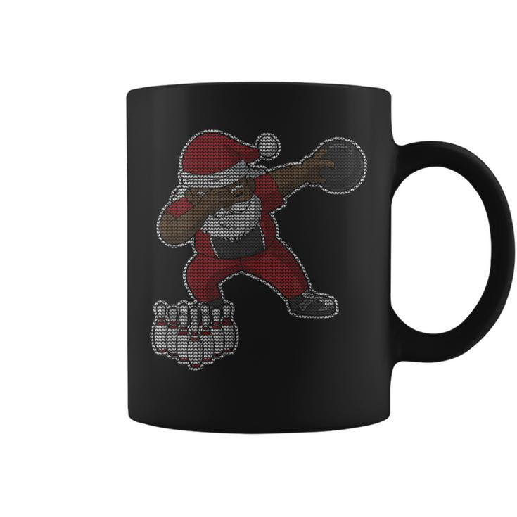 Christmas Bowling Black African American Santa Claus Bowler Coffee Mug