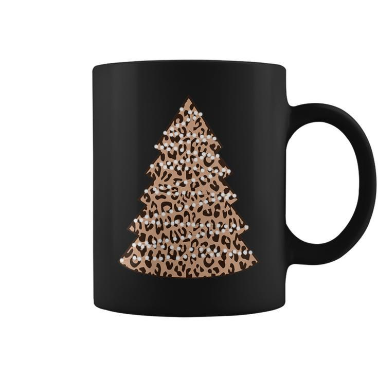 Christmas Cheetah Print Leopard Christmas Tree Coffee Mug