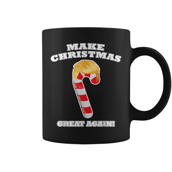 Make Christmas Great Again Holiday Candy Cane Trump Hair Coffee Mug