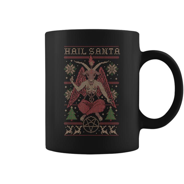 Christmas Hail Santa Satanism Goat Baphomet Atheist Satan Coffee Mug