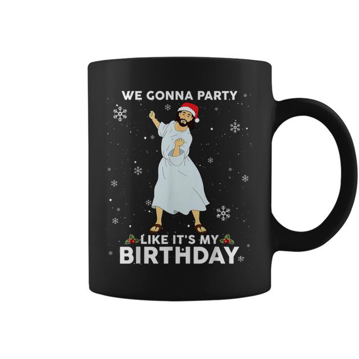 Christmas Jesus Dancing We Gonna Party Like It's My Birthday Coffee Mug