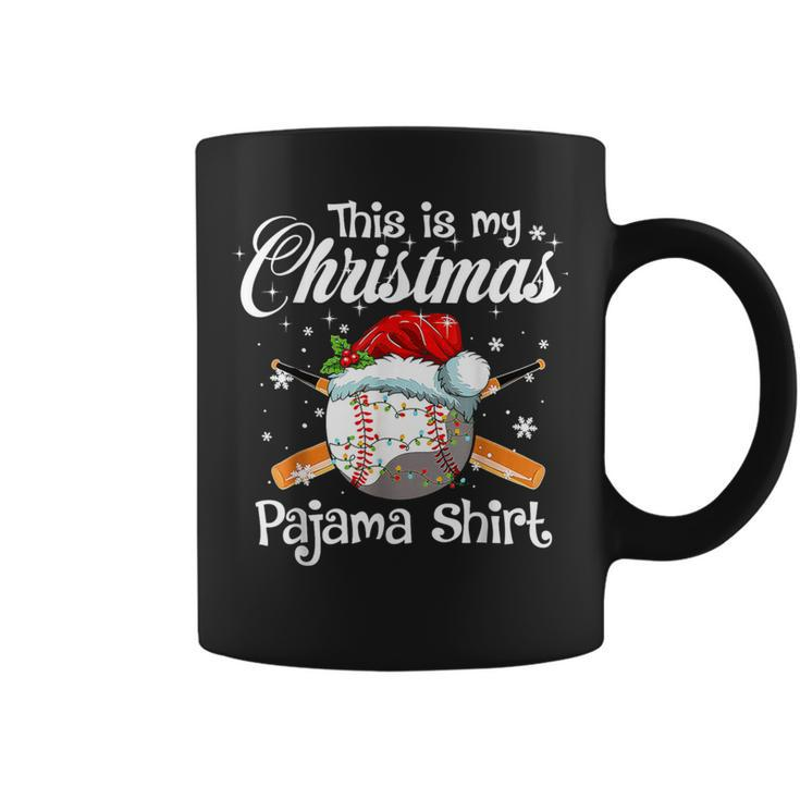 This Is My Christmas Pajama Xmas Baseball Family Matching Coffee Mug