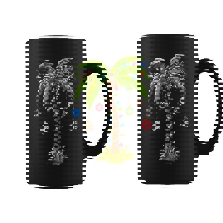 Christmas Palm Tree Light Hawaiian Tropical Xmas Coffee Mug