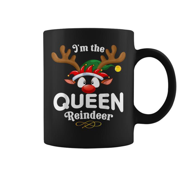 Christmas Pjs Queen Xmas Reindeer Matching Coffee Mug