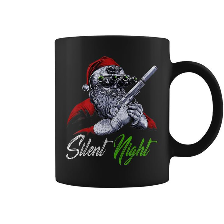 Christmas Santa Claus Guns Silent Night Santa Coffee Mug