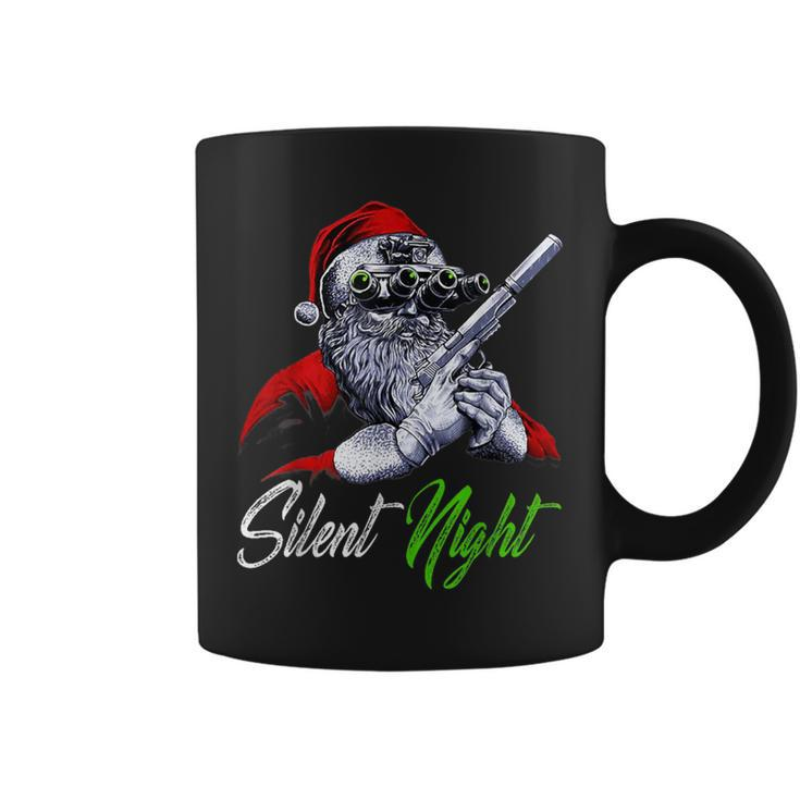 Christmas Santa Claus Guns Silent Night Santa Xmas Matching Coffee Mug