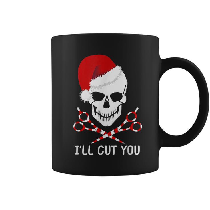 Christmas Skull Hairdresser Hair Stylist Santa Barber Coffee Mug