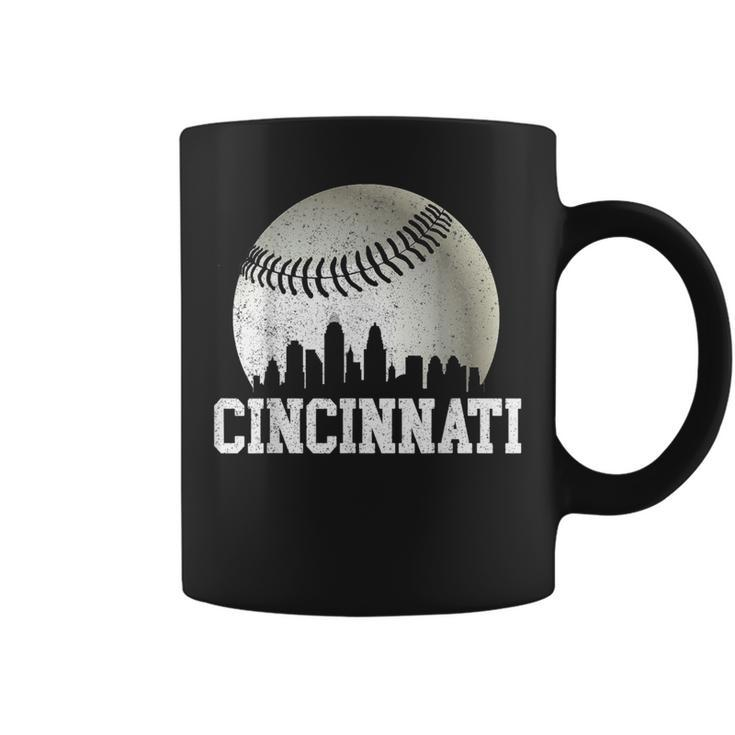 Cincinnati Vintage Baseball Distressed Gameday Retro Coffee Mug