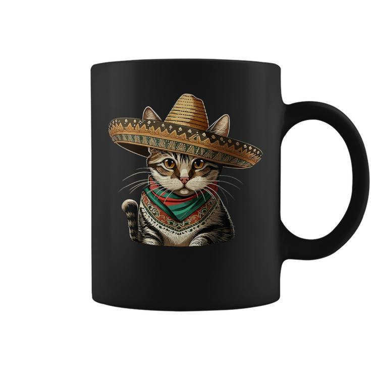 Cinco De Mayo Cat Party Mexican Sombrero Cat Lover Women Coffee Mug