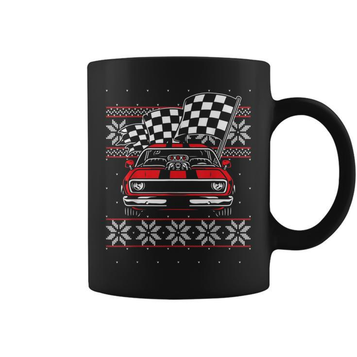 Classic Muscle Car Guys Matching Ugly Christmas Car Racing Coffee Mug