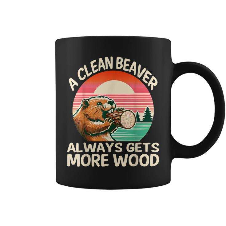 A Clean Beaver Always Gets More Wood Adult Joke Men Coffee Mug