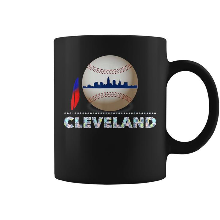 Cleveland Hometown Indian Tribe Ball With Skyline Coffee Mug