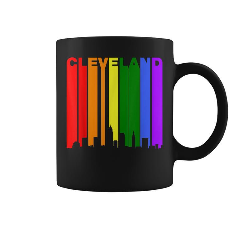 Cleveland Ohio Downtown Rainbow Skyline Lgbt Gay Pride Coffee Mug