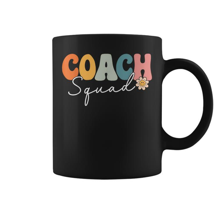 Coach Squad Team Retro Groovy Vintage First Day Of School Coffee Mug
