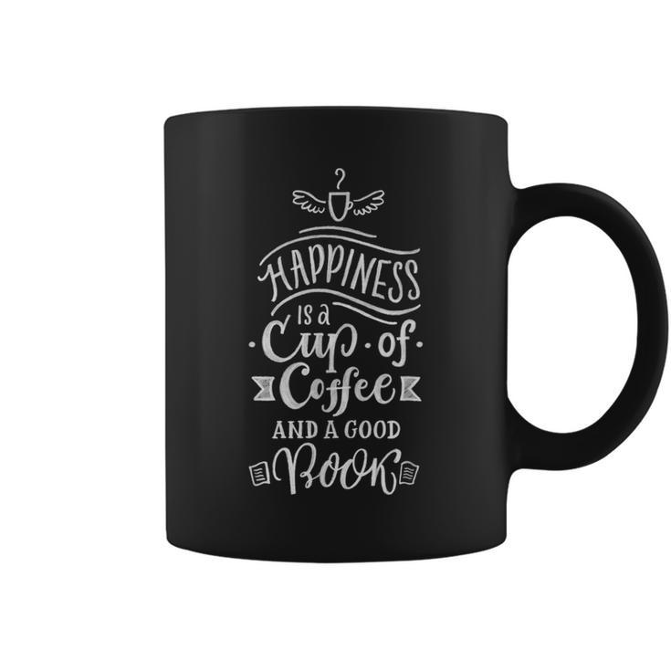 Coffee Happiness Is A Cup Of Coffee And A Good Book Coffee Mug