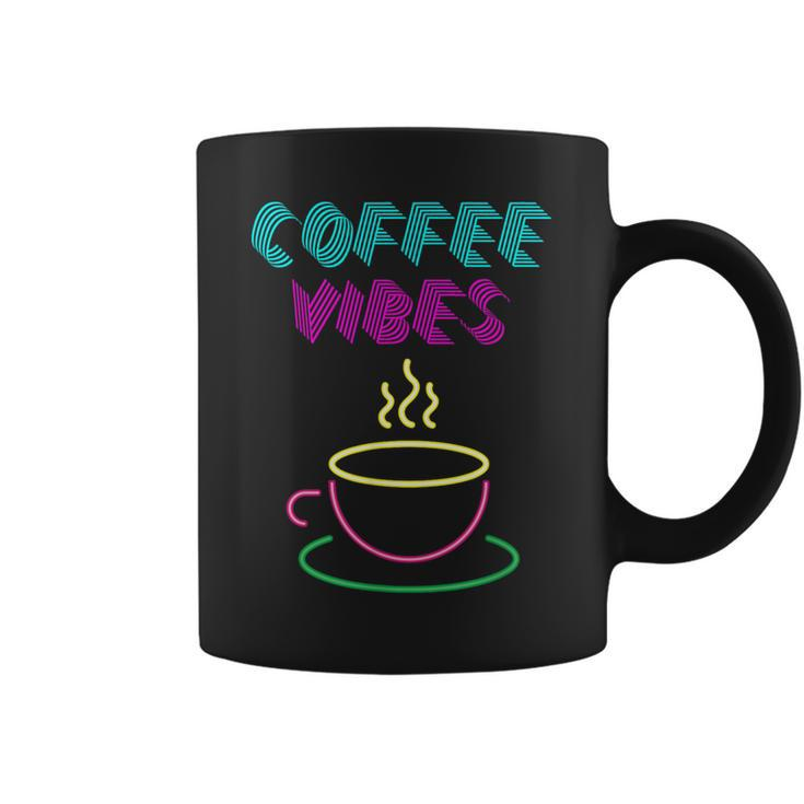 Coffee Vibes Groovy 80'S Eighties Retro Vintage Latte Cafe Coffee Mug