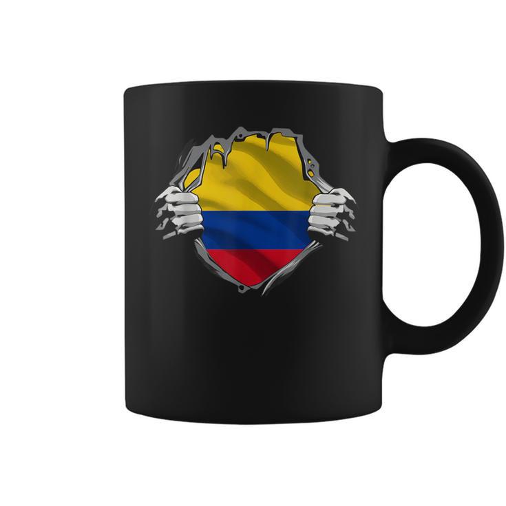 Colombia Flag Superhero Colombian Flag Tassen