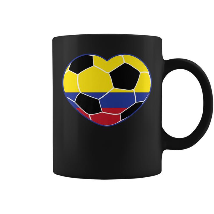 Colombia Soccer Ball Heart Jersey Colombian Football Coffee Mug