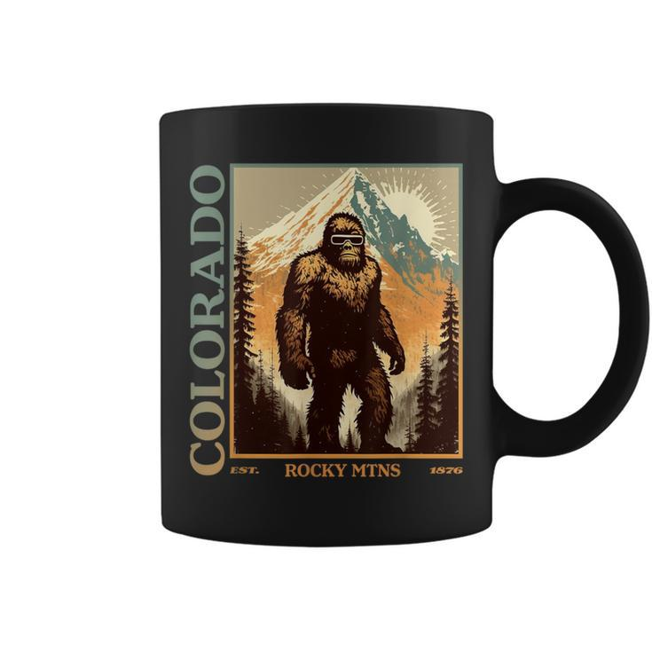 Colorado Mountain Bigfoot Retro Vintage 80S Sasquatch Coffee Mug