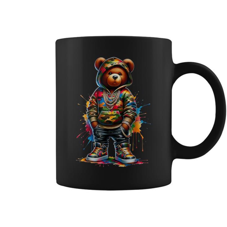 Colorful Hip Hop Teddy-Bear Watercolor Hip Hop Bear Cool Coffee Mug