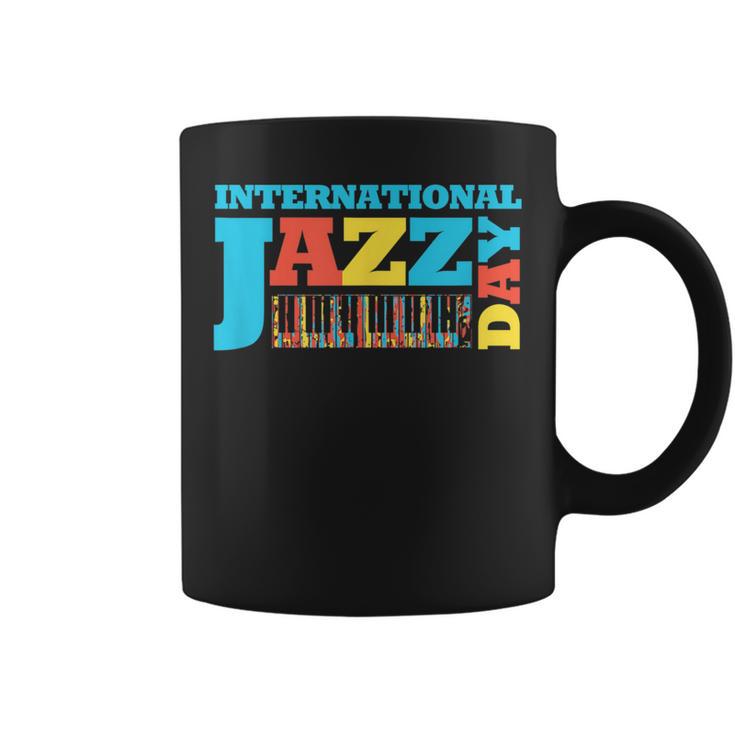 Colorful International Jazz Day Featuring Piano Keys Coffee Mug