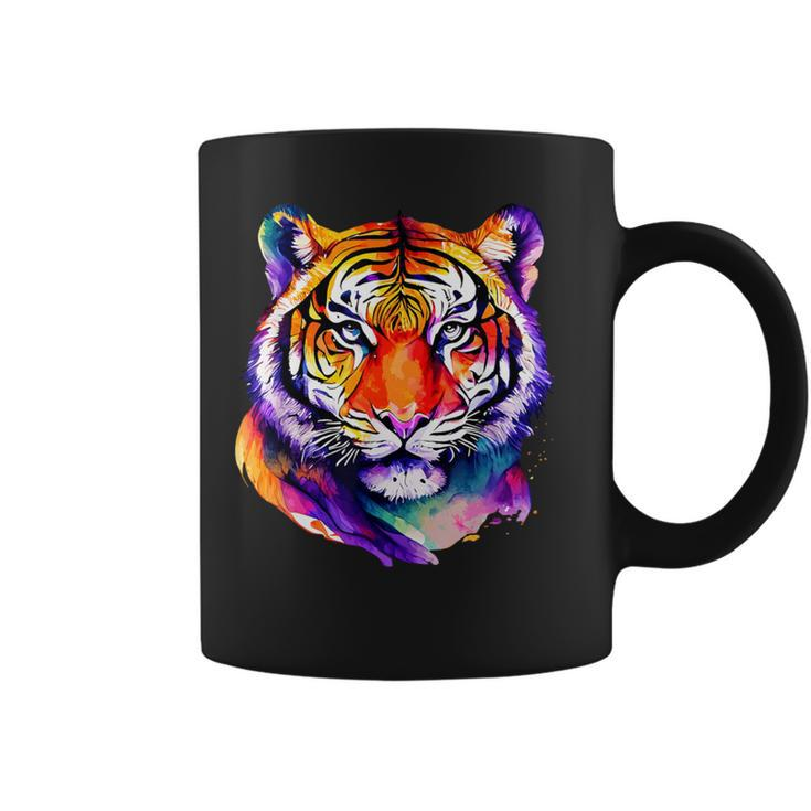 Colorful Tiger Face Neture Wild Animal Pet Lovers Men's Coffee Mug