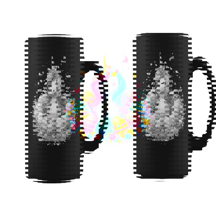 Colorido Unicornio De Huevo De Pascua Cuello Taza de café