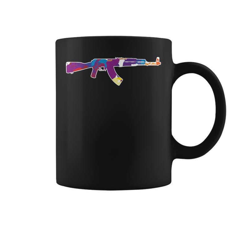 Coloured Ak 47 Weapon Peace War Sign Coffee Mug