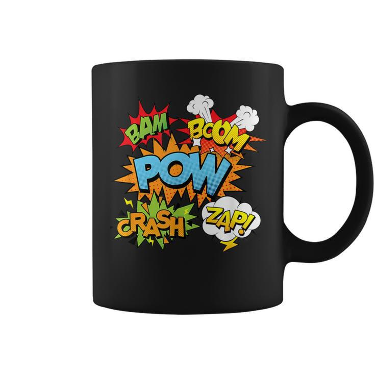Comic Book Bam Pow Crash Boom Zap Bubbles In Bright Colors Coffee Mug