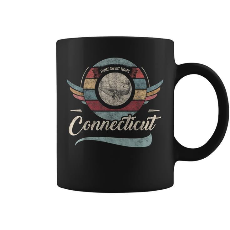 Connecticut Vintage State Whale Retro Sweet Home Cute Boho Coffee Mug