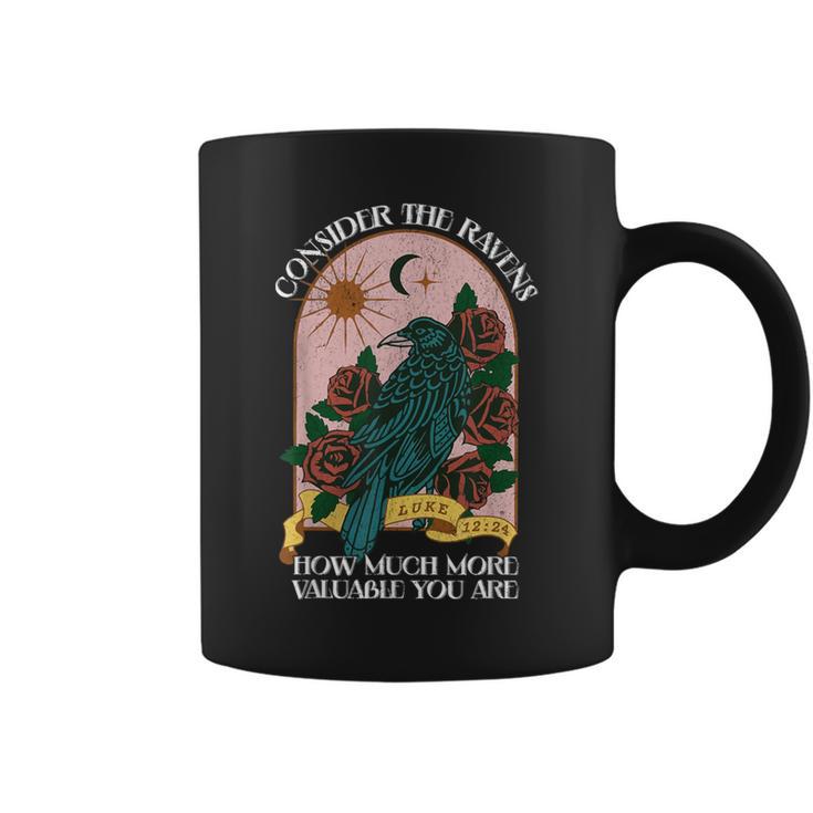 Consider The Ravens Bird Luke 12 24 Bible Verse Christian Coffee Mug