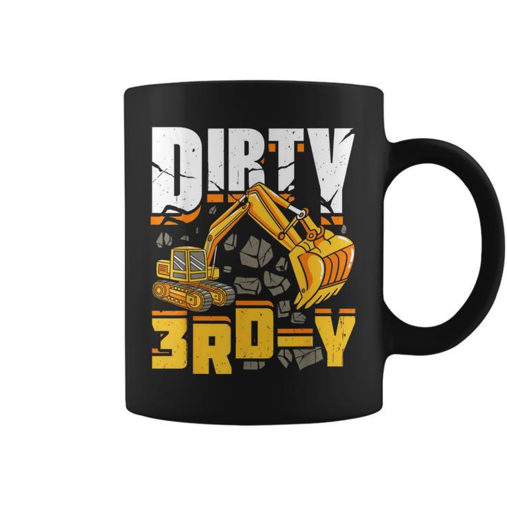 Construction 3Rd Birthday Boy Dirty 3Rd-Y Excavator Coffee Mug
