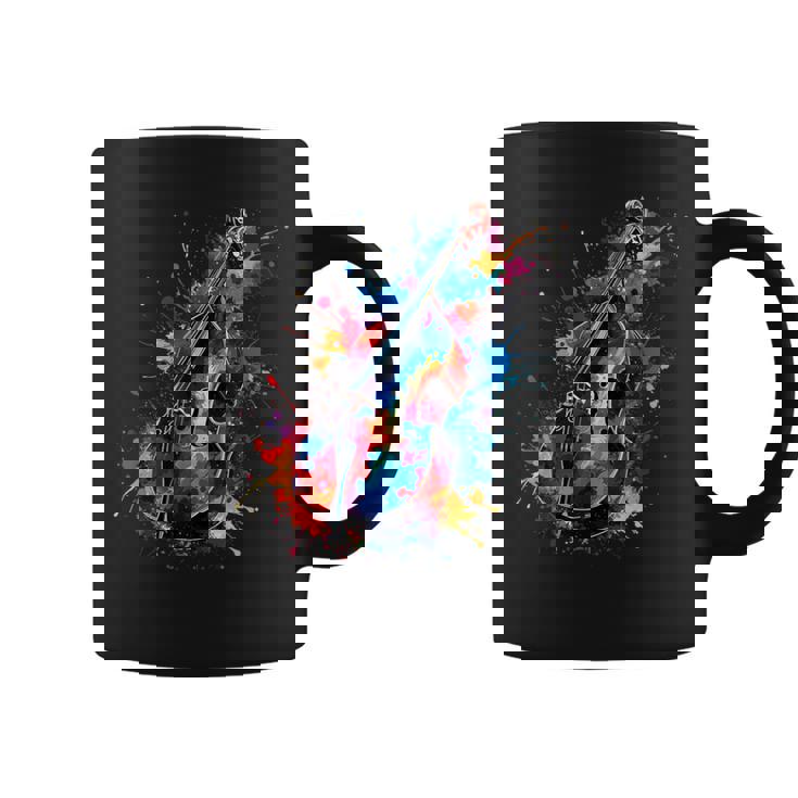 Contrabajista De Contrabajista De Arte Pop Colorido Taza de café