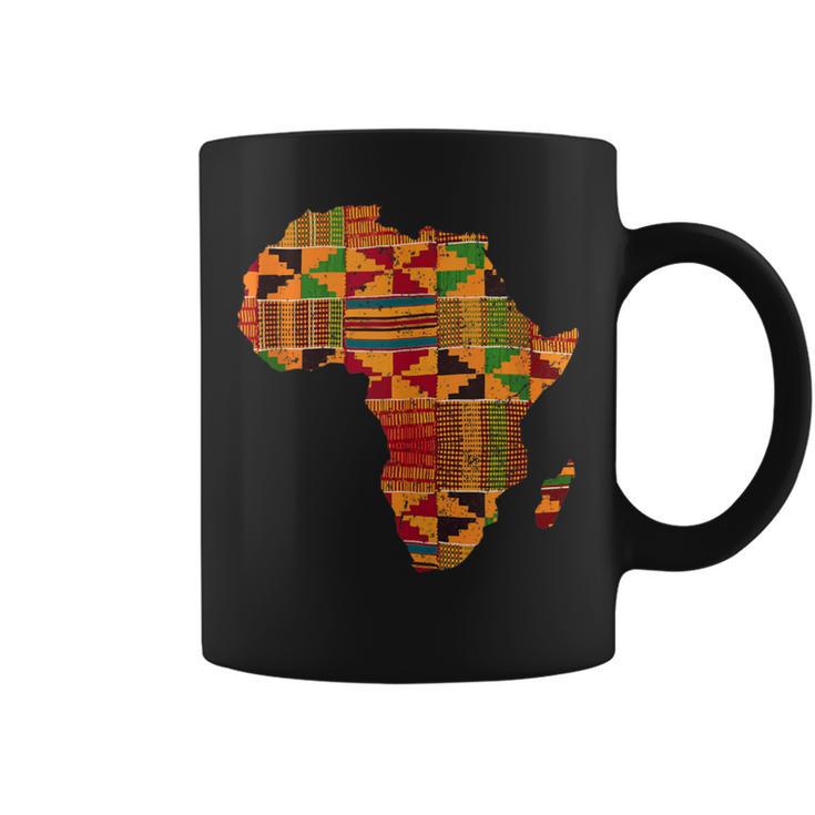 Cool Africa Map Kente Cloth For African Lover Coffee Mug